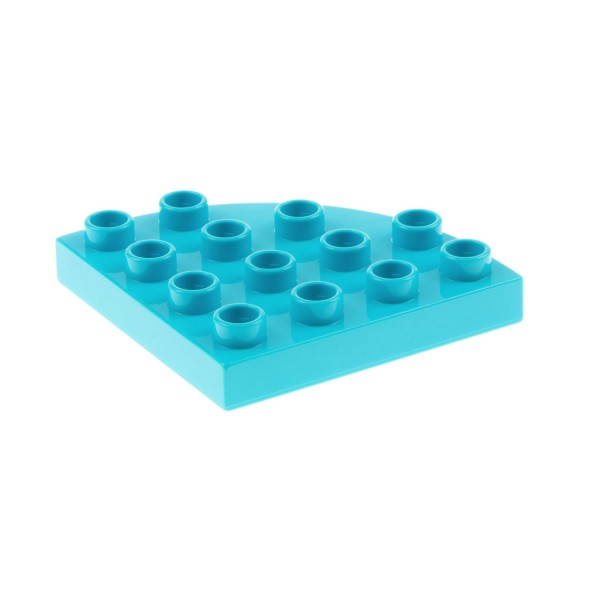 1x Lego Duplo Bau Platte 4x4 rund Ecke azure hell blau Viertelkreis 6033051 98218