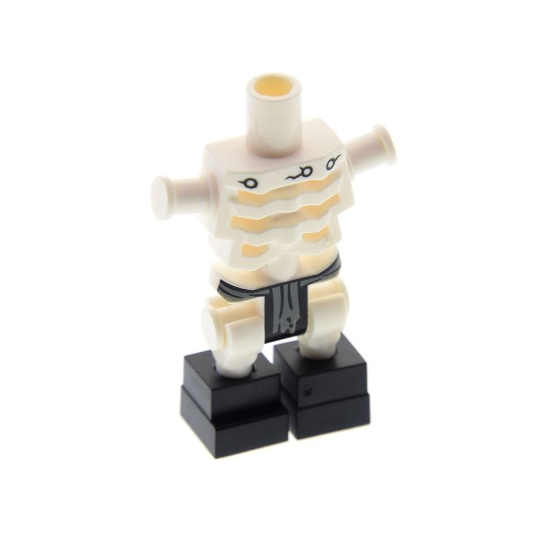 1 x Lego System Figur Torso Oberkörper Beine Ninjago Skelett weiss Lendenschutz schwarz dunkel grau Fuß Füsse 2507 njo005 njo029 4602970 93062c01 4612346 93060pb02