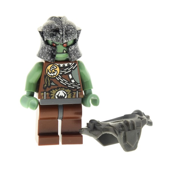 1 x Lego System Figur Fantasy Era Troll Orc Krieger 10 reddish rot braun sand grün bedruckt Ketten Helm abgewinkelt Schulter Rüstung 852701 48493 62408 973pb0419c01 cas427