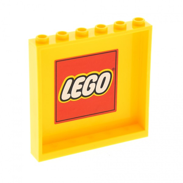1x Lego Panele 1x6x5 gelb Sticker rot Lego Logo innen Panele Set 7939 59349pb017