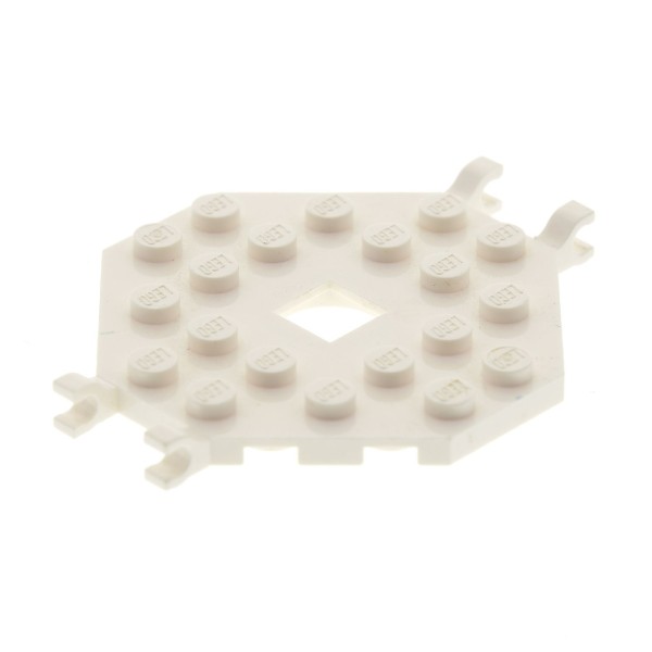 1x Lego Bau Platte weiß 6x6 Oktagon 4 Clips Schiff Mast Plattform 6280 6291 2539