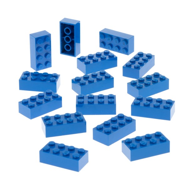 15x Lego Bau Stein 2x4x1 blau Basic 300173 300123 3556 15589 54534 72841 3001