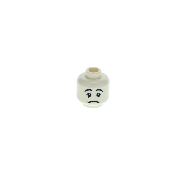 1x Lego Figur Kopf Pantomime weiß bedruckt traurig col025 3626bpb0454