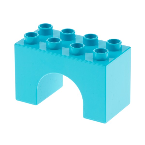 1x Lego Duplo Brücken Bau Stein 2x4x2 azur blau Ausschnitt gewölbt 6027597 11198