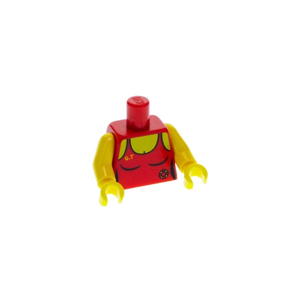1x Lego Figur Torso Rettungsschwimmerin Frau gelb rot col02 973pb0710c01