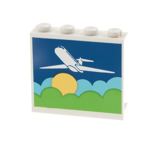 1x Lego Panele weiß 1x4x3 Sticker Flugzeug über den Wolken Sonne 4215apb08