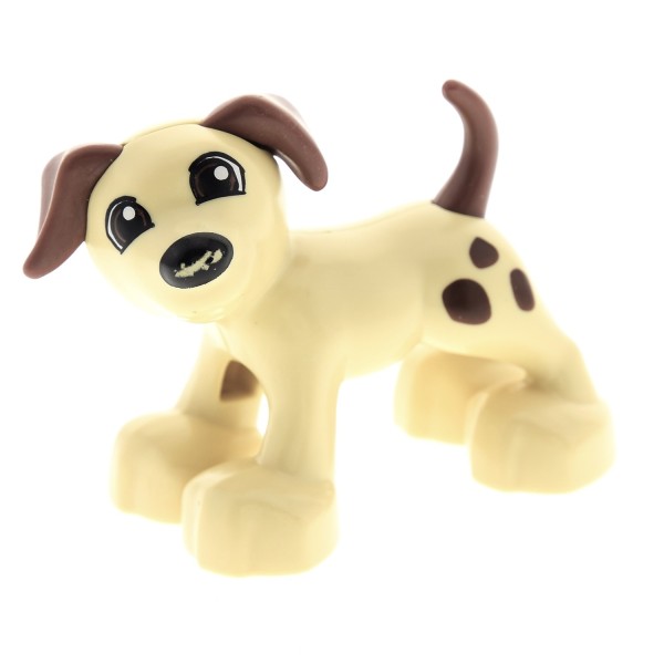1x Lego Duplo Tier Hund beige braun Nase mit leichten Kratzer 4499467 1396pb01