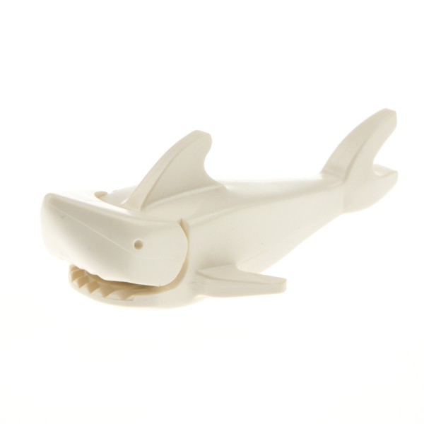 1x Lego Tier Hai Fisch Shark creme weiß Unterseite 1x2 Stein Ausschnitt 2547c01