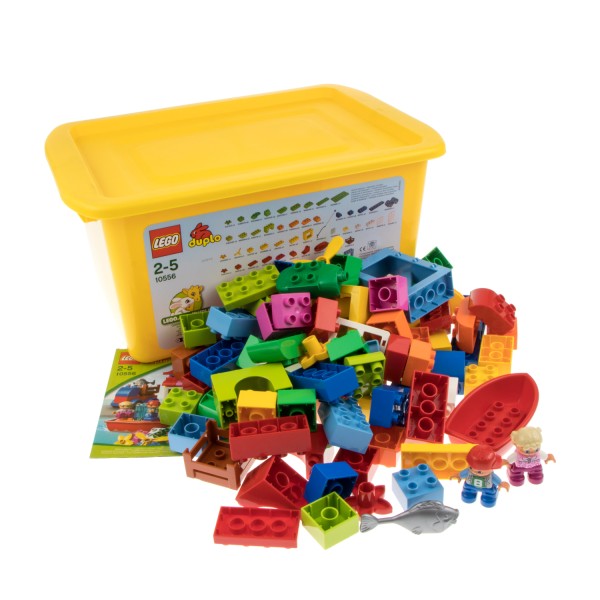 1x Lego Duplo Steine Starter Set Sortier Box Boot 2 Figuren grün gelb rot 10556