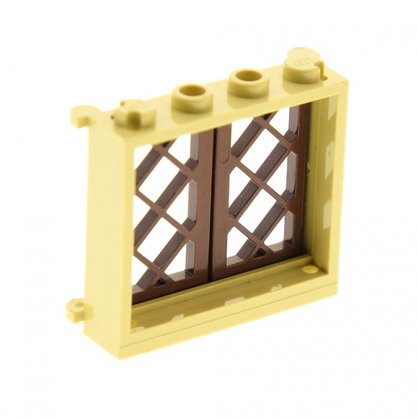 1 x Lego System Fenster Rahmen beige tan 1 x 4 x 3 Haus Gitter Flügel reddish rot braun Fensterladen 1 x 2 x 3 Set 4754 4756 2529 3853