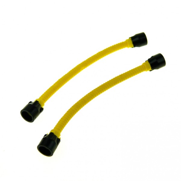 2 x Lego System Flex Schlauch II gelb 8.5 L Schlauchverbinder flexibel Hülsen Ende schwarz 73590c02b