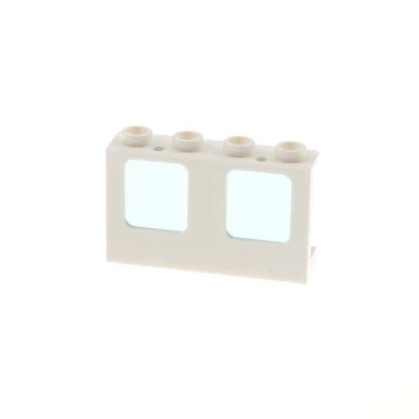 1x Lego Doppel Fenster weiß 1x4x2 Scheibe transparent hell blau 60601 61345