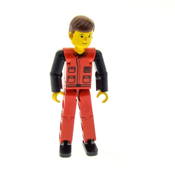 1x Lego Technic Figur Mann rot schwarz Fahrer Forscher 8680 8660 tech028