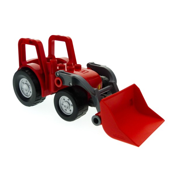 1x Lego Duplo Traktor rot Schaufel Bauernhof Trecker Frontlader 87967c01pb01