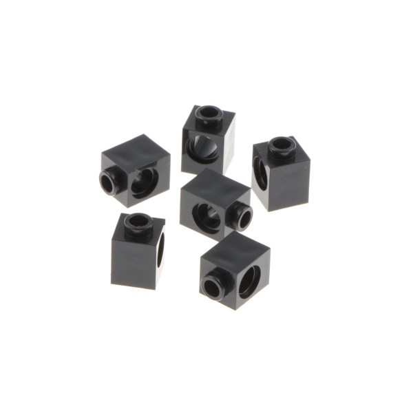 6x Lego Technic Stein Lochbalken 1x1x1 schwarz Pin Loch 654126 6541