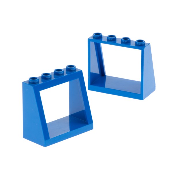 2x Lego Windschutzscheibe Fenster Rahmen 2x4x3 blau Fahrzeug Haus 2352b