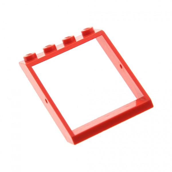 1 x Lego System Fenster Rahmen rot 4 x 4 x 3 schräg Dach ohne Scheibe 4447