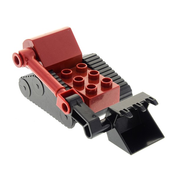 1 x Lego Duplo Bau Fahrzeug Teile für Benny Ketten Bagger schwarz dunkel rot Bob der Baumeister Figur 3293 dbennyc01 52069 40636 52067c01
