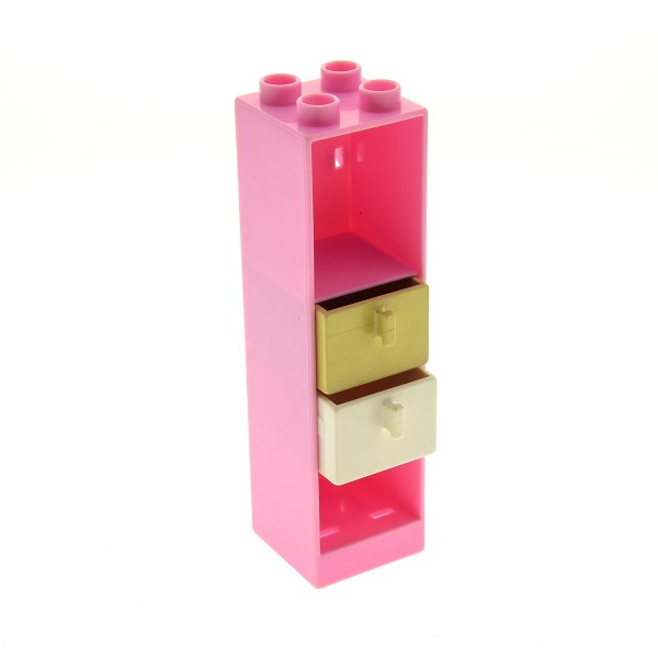 1x Lego Duplo Möbel Regal rosa pink 2x2x6 Schrank Schublade 4891 16087 87322