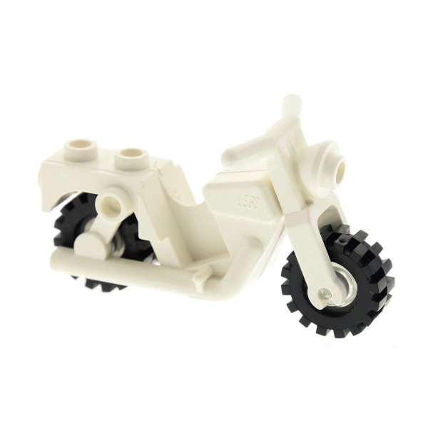 1x Lego Motorrad City creme weiß Rad Räder transparent weiß x81c02