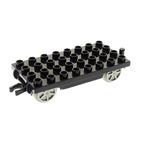 1x Lego Duplo Eisenbahn Anhänger B-Ware abgenutzt 4x8 schwarz Zug 31507c01