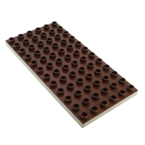 1x Lego Duplo Bau Basic Platte 6x12 B-Ware abgenutzt rot braun Set 10869 4196