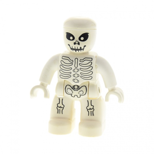 1x Lego Duplo Figur Skelett Geist weiß B-Ware abgenutzt 47394pb049