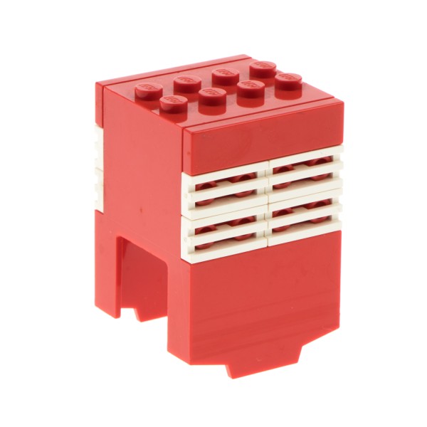 1x Lego Motor Monorail Abdeckung Cover rot Verkleidung Gitterfliesen weiss 6399 2619