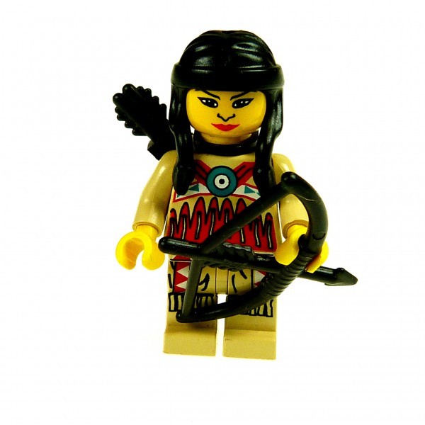 1 x Lego System Figur Indianer Frau beige rot Squaw Western Wild West mit Pfeil und Bogen ww018 Set 6746 6748 6763 6733 