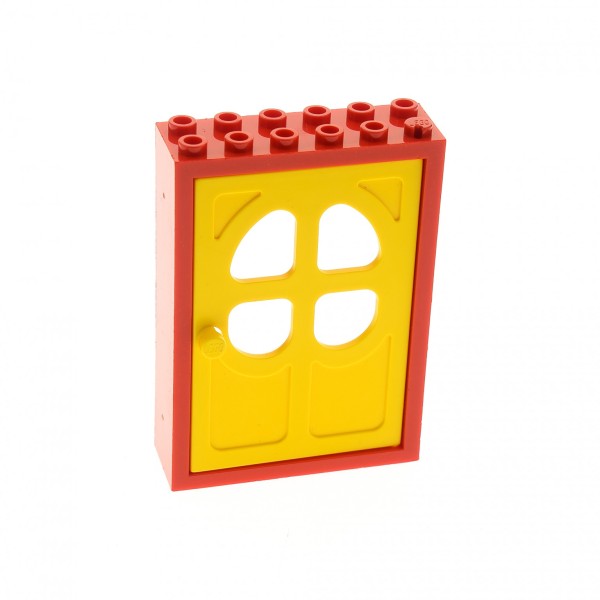 1x Lego Tür Rahmen 2x6x7 rot Türblatt gelb Haustür Fabuland 3678 4072 4071c01