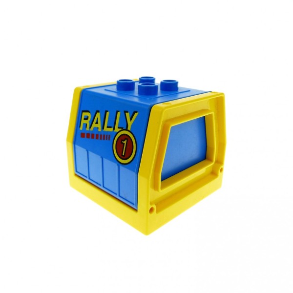 1x Lego Duplo Eisenbahn Aufsatz gelb blau Rally 1 Zug Container 31301 31304pb03