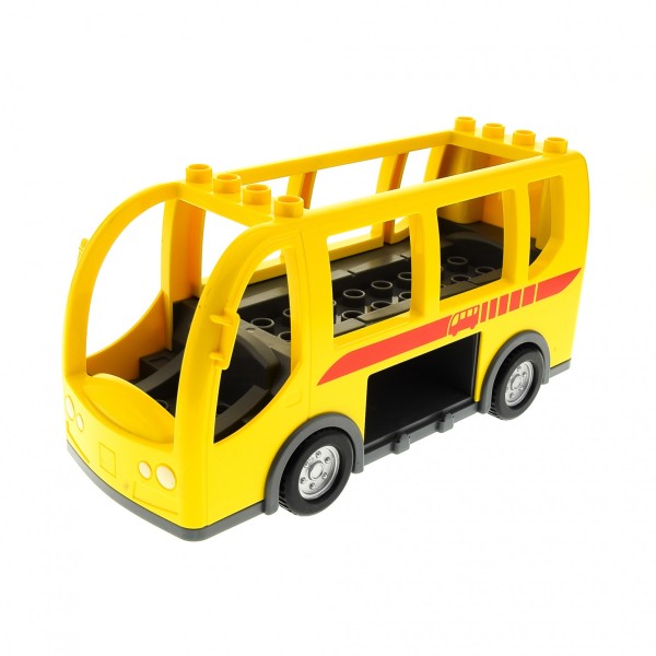 1x Lego Duplo Auto Bus B-Ware abgenutzt Logo ohne Klappen 64139c01pb01