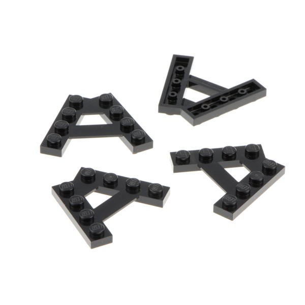 4x Lego Keil Bau Platte modifiziert schwarz schräg A Form 1x4 6054852 15706