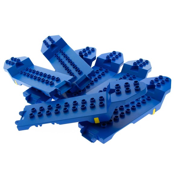 7x Lego Duplo LKW Auflieger 4x13 B-Ware abgenutzt blau ohne Räder 2025c01