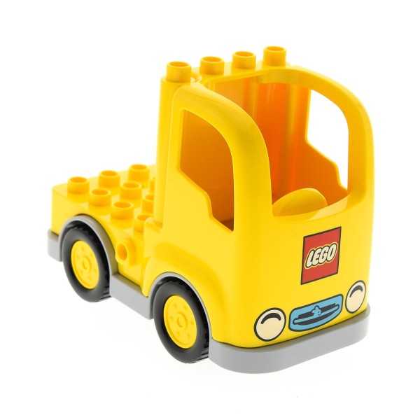 1x Lego Duplo Fahrzeug LKW gelb Fahrgestell neu-hell grau 15314c01 15454pb03