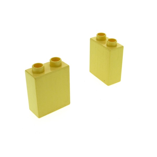 2x Lego Duplo Bau Stein hell gelb 1x2x2 Steine für Set 3271 4209851 42657 4066