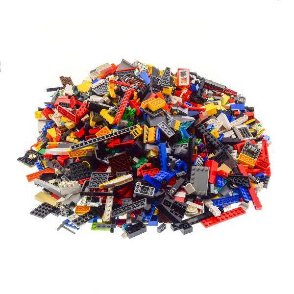 3 Kg Lego System Steine ca. 2100 Teile Kiloware bunt gemischt z.B. Tiere Räder Platten Fenster etc.