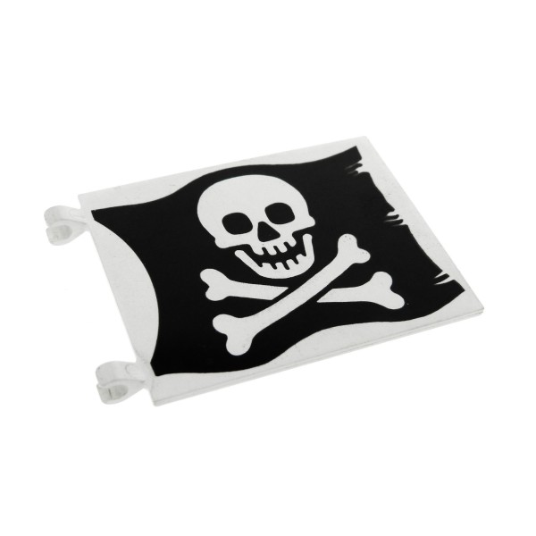 1x Lego Fahne weiß schwarz 6x4 Jolly Roger Toten Schädel Banner 2525p01