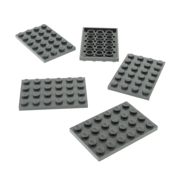 5x Lego Bau Platte 4x6 neu-dunkel grau Grundplatte Star Wars Set 3828 75043 3032