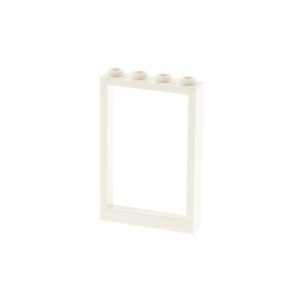 1x Lego Fenster Rahmen 1x4x5 creme weiß ohne Scheibe Noppen leer Haus 2493b