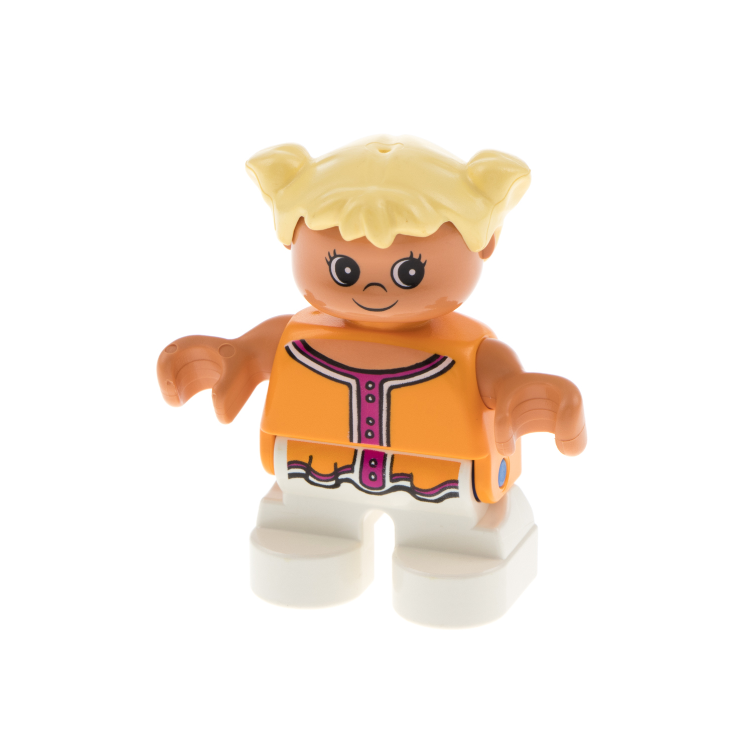 Lego Duplo Figuren Kinder 2 Mädchen mit Trillerpfeiffe orange Neu #401 
