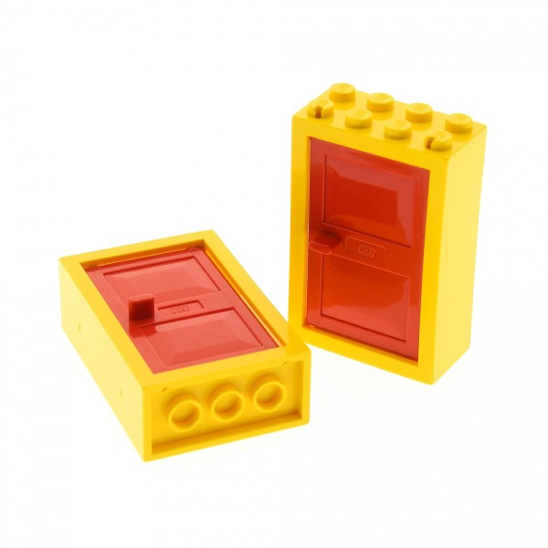 2x Lego Tür Rahmen 2x4x5 gelb Türblatt rot Haus 4130 4131 4130c01