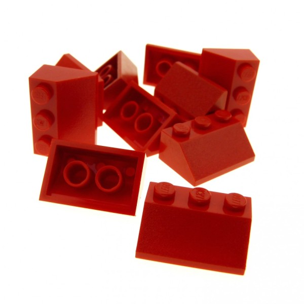 10x Lego® Dachstein 2x3 rot Schrägstein Dach Haus K6 
