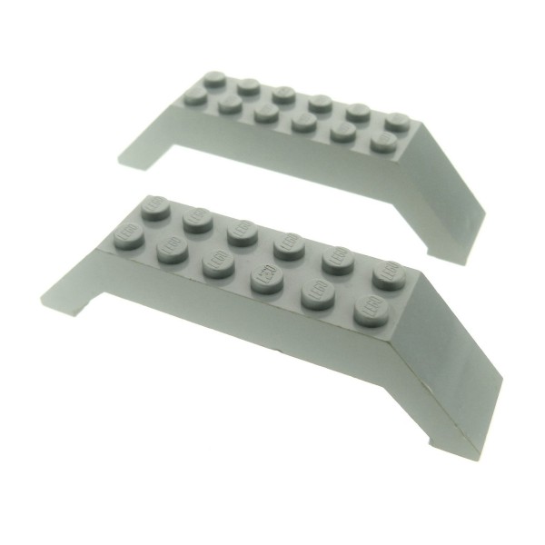 2x Lego Brückenstein 45° 10x2x2 alt-hell grau schräg Dach Stein 4110044 30180