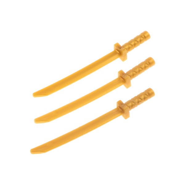 3x Lego Figuren Waffe Ninja Samurai Schwert Katana perl gold 6116596 21459