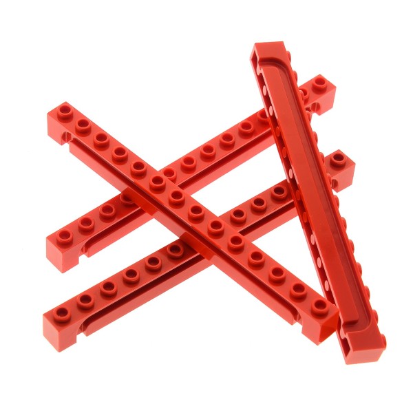 4x Lego Führungsschiene rot 1x14 Rolltor Stein Nut 7208 6369 4492273 4217
