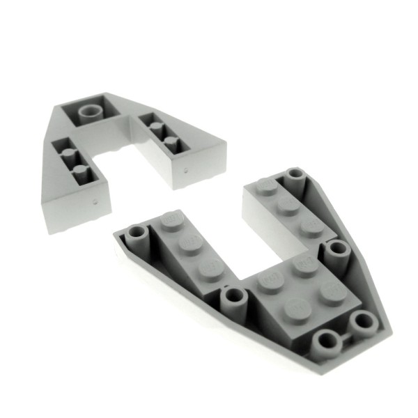 2x Lego Keil Stein 6x6x1 alt-hell grau Boot Rumpf Bug Deck Schiff 7141 2626