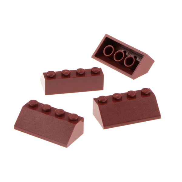 4x Lego Dachstein 2x4 dunkel rot Dachziegel schräg Steine 4541380 3037