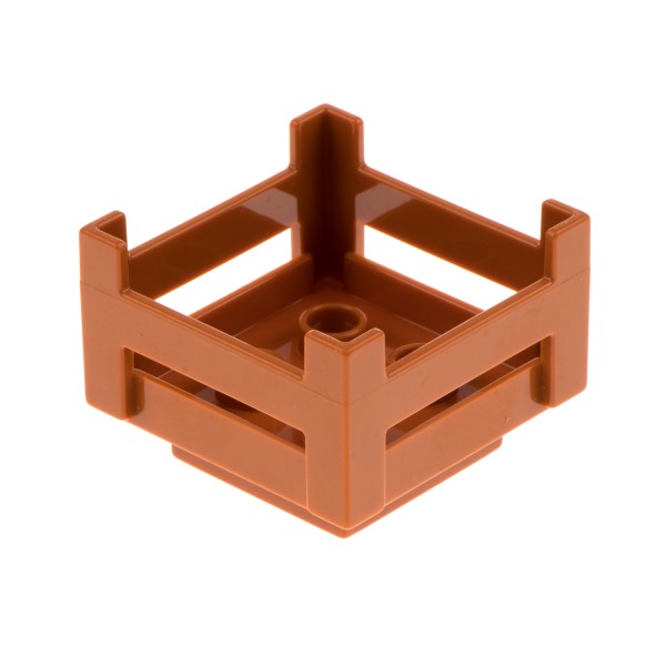 1x Lego Duplo Möbel Kiste dunkel orange Holz Optik Korb Holzkisten 4158473 6446