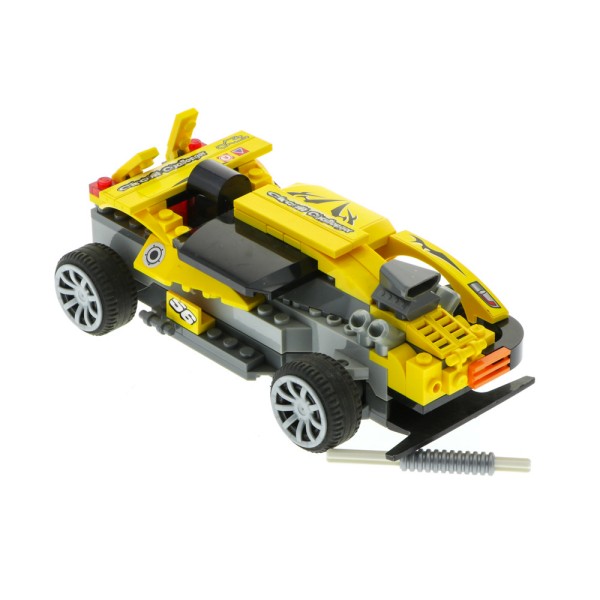 1x Lego Set Auto Racers Turbo Renn Wagen 8183 gelb mit Motor unvollständig